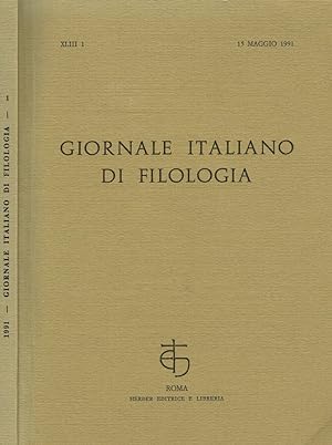 Bild des Verkufers fr GIORNALE ITALIANO DI FILOLOGIA anno XLIII n.1 zum Verkauf von Biblioteca di Babele