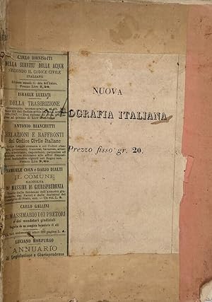 Immagine del venditore per NUOVA ORTOGRAFIA ITALIANA AD USO DEI COLLEGI E DELLE SCUOLE DI AMBO I SESSI venduto da Biblioteca di Babele