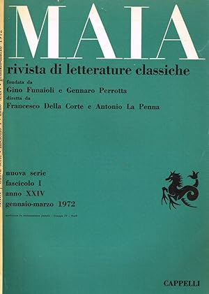 Seller image for MAIA. RIVISTA DI LETTERATURE CLASSICHE n.s. anno XXIV fasc.1 for sale by Biblioteca di Babele