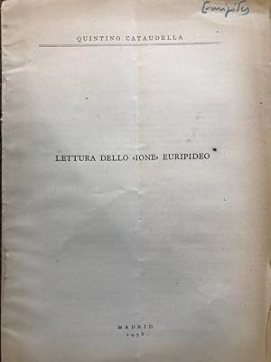 Bild des Verkufers fr LETTURA DELLO IONE EUIPIDEO zum Verkauf von Biblioteca di Babele