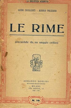 Seller image for LE RIME for sale by Biblioteca di Babele