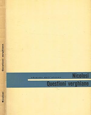 Imagen del vendedor de QUESTIONI VERGHIANE a la venta por Biblioteca di Babele