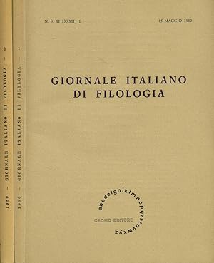 Bild des Verkufers fr GIORNALE ITALIANO DI FILOLOGIA n.s. anno XI zum Verkauf von Biblioteca di Babele