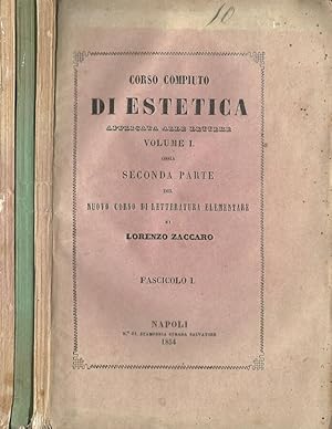 Bild des Verkufers fr CORSO COMPIUTO DI ESTETICA PARTE SECONDA zum Verkauf von Biblioteca di Babele
