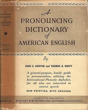 Bild des Verkufers fr A PRONOUNCING DICTIONARY OF AMERICAN ENGLISH zum Verkauf von Biblioteca di Babele