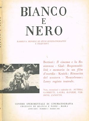 Imagen del vendedor de BIANCO E NERO. RASSEGNA MENSILE DI STUDI CINEMATOGRAFICI E TELEVISIVI ANNO XXVI N.3 a la venta por Biblioteca di Babele