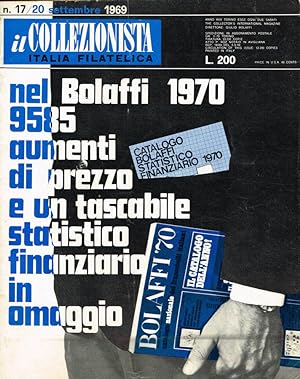 Immagine del venditore per IL COLLEZIONISTA, ITALIA FILATELICA. N.17/20 SETTEMBRE 1969 venduto da Biblioteca di Babele