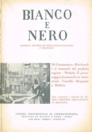 Imagen del vendedor de BIANCO E NERO. RASSEGNA MENSILE DI STUDI CINEMATOGRAFICI E TELEVISIVI ANNO XXVIII N.1 a la venta por Biblioteca di Babele