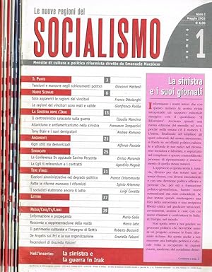 Bild des Verkufers fr LE NUOVE RAGIONI DEL SOCIALISMO anno I MENSILE DI CULTURA E POLITICA RIFORMISTA zum Verkauf von Biblioteca di Babele