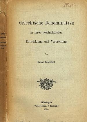 Seller image for GRIECHISCHE DENOMINATIVA IN IHRER GESCHICHTLICHEN ENTWICKLUNG UND VERBREITUNG for sale by Biblioteca di Babele