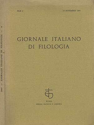 Bild des Verkufers fr GIORNALE ITALIANO DI FILOLOGIA N.2 ANNO XLIX zum Verkauf von Biblioteca di Babele