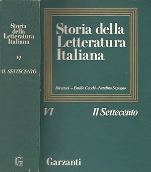 Bild des Verkufers fr Storia della Letteratura Italiana vol. VI Il Settecento zum Verkauf von Biblioteca di Babele