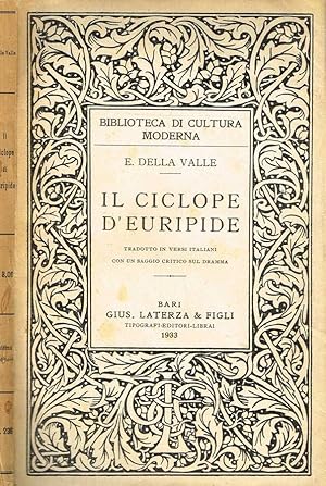 Bild des Verkufers fr IL CICLOPE D'EURIPIDE zum Verkauf von Biblioteca di Babele