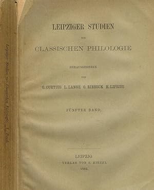 Bild des Verkufers fr LEIPZIGER STUDIEN ZUR CLASSISCHEN PHILOLOGIE VOL.V zum Verkauf von Biblioteca di Babele