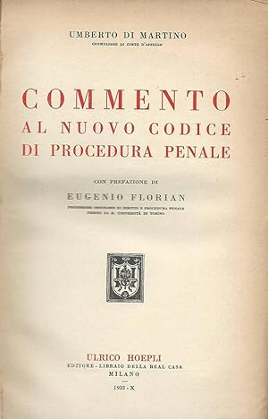 Bild des Verkufers fr Commento al nuovo codice di procedura penale zum Verkauf von Biblioteca di Babele