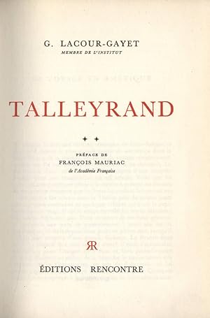 Bild des Verkufers fr Talleyrand - Vol. II zum Verkauf von Biblioteca di Babele
