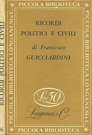 Bild des Verkufers fr RICORDI POLITICI E CIVILI zum Verkauf von Biblioteca di Babele