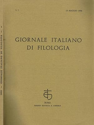 Bild des Verkufers fr GIORNALE ITALIANO DI FILOLOGIA N.1 ANNO L zum Verkauf von Biblioteca di Babele