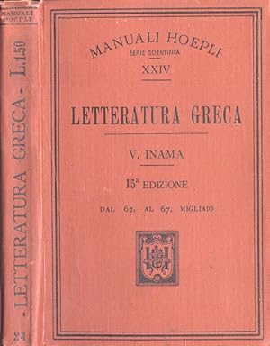 Imagen del vendedor de Letteratura greca a la venta por Biblioteca di Babele