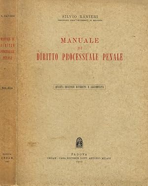 Bild des Verkufers fr MANUALE DI DIRITTO PROCESSUALE PENALE zum Verkauf von Biblioteca di Babele