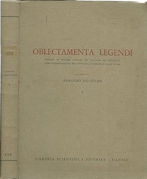 Bild des Verkufers fr OBLECTAMENTA LEGENDI VOL I zum Verkauf von Biblioteca di Babele
