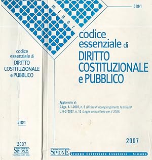 Immagine del venditore per Codice essenziale di diritto costiruzionale e pubblico venduto da Biblioteca di Babele