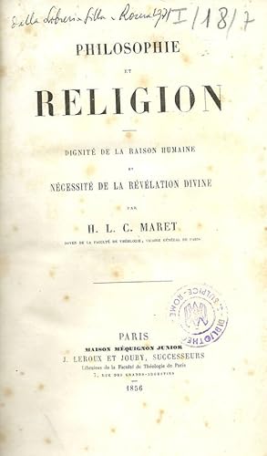 Bild des Verkufers fr PHILOSOPHIE ET RELIGION zum Verkauf von Biblioteca di Babele