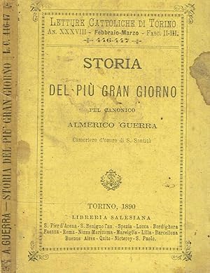 Bild des Verkufers fr STORIA DEL PIU' GRAN GIORNO PEL CANONICO ALMERICO GUERRA CAMERIERE D'ONORE DI S.SANTITA' zum Verkauf von Biblioteca di Babele