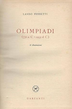 Bild des Verkufers fr Olimpiadi 776 a.C. - 1952 d. C. zum Verkauf von Biblioteca di Babele