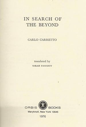 Bild des Verkufers fr In Search of the Beyond zum Verkauf von Biblioteca di Babele