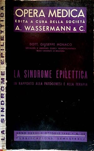 Seller image for LA SINDROME EPILETTICA IN RAPPORTO ALLA PATOGENESI E ALA TERAPIA for sale by Biblioteca di Babele