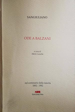 Bild des Verkufers fr ODE A BALZANI NEL CENTENARIO DELLA NASCITA 1892-1992 zum Verkauf von Biblioteca di Babele