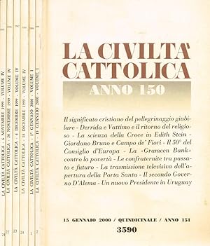 Seller image for La civilt cattolica. Rivista quindicinale. Anno 150 N.3585-3586-3587-3588, Anno151 N.3589-3590 for sale by Biblioteca di Babele