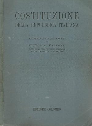 Bild des Verkufers fr Costituzione della Repubblica Italiana zum Verkauf von Biblioteca di Babele