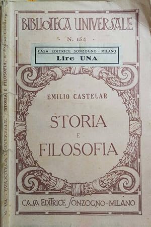 Bild des Verkufers fr STORIA E FILOSOFIA zum Verkauf von Biblioteca di Babele