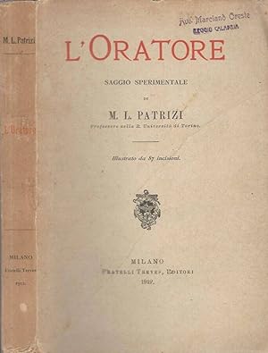Bild des Verkufers fr L'Oratore saggio sperimentale zum Verkauf von Biblioteca di Babele