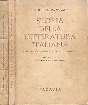 Immagine del venditore per Storia della Letteratura Italiana   volume I e II con panorama delle Letterature Europee venduto da Biblioteca di Babele