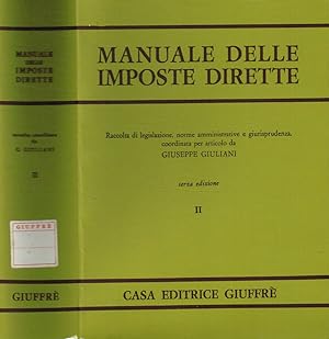 Bild des Verkufers fr Manuale delle imposte dirette vol.II zum Verkauf von Biblioteca di Babele