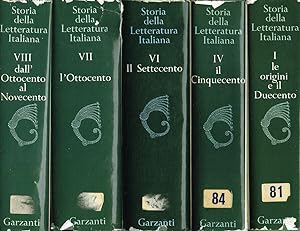 Storia della letteratura italiana vol.I IV VI VII VIII I-Le origini e il Duecento. IV-Il Cinquece...