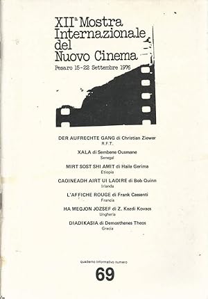 Bild des Verkufers fr XII^ Mostra Internazionale del Nuovo Cinema Pesaro 15 - 22 settembre 1976 zum Verkauf von Biblioteca di Babele