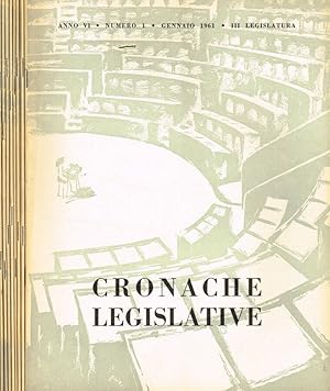 Bild des Verkufers fr Cronache legislative. Anno VI n.1 2 3 4 5 6 7/8 9 III legislatura zum Verkauf von Biblioteca di Babele