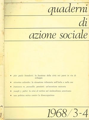 Seller image for Quaderni di azione sociale. Rivista mensile anno XIX n.3-4 for sale by Biblioteca di Babele