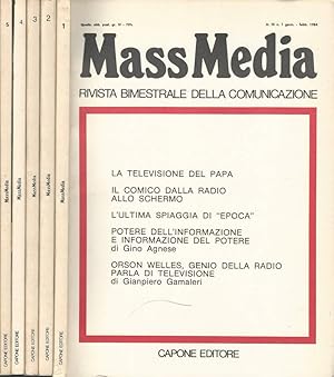 Bild des Verkufers fr MassMedia Anno III-N 1, 2, 3, 4, 5 Rivista bimestrale della comunicazione zum Verkauf von Biblioteca di Babele