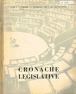 Bild des Verkufers fr Cronache legislative. Anno V III legislatura zum Verkauf von Biblioteca di Babele