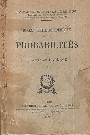 Bild des Verkufers fr Essai Philosophique sur les Probabilits I zum Verkauf von Biblioteca di Babele