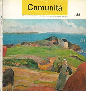 Seller image for Comunit Anno 1960-N 85 Rivista mensile di cultura e informazione for sale by Biblioteca di Babele