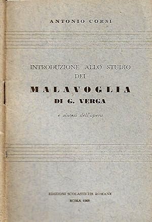 Imagen del vendedor de Introduzione allo studio dei Malavoglia di G. Verga e sintesi dell opera a la venta por Biblioteca di Babele