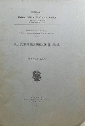 Bild des Verkufers fr Sulla specificit delle granulazioni dei leucociti zum Verkauf von Biblioteca di Babele