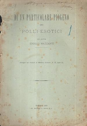 Immagine del venditore per Di un particolare piogeno dei polli esotici Estratto dal Giornale Il Mondo Zooiatro, numero 23 Anno II venduto da Biblioteca di Babele