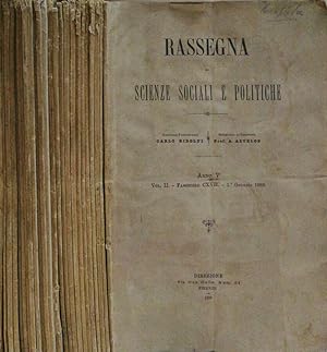 Bild des Verkufers fr Rassegna di scienze sociali e politiche Anno V-VI- Annata completa (24 fascicoli) zum Verkauf von Biblioteca di Babele